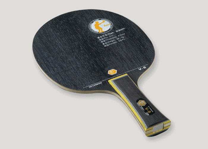 Black Aus 7 Plywood V-8 Table Tennis Blade / Pro Ping Pong Paddles With Strong Lethality